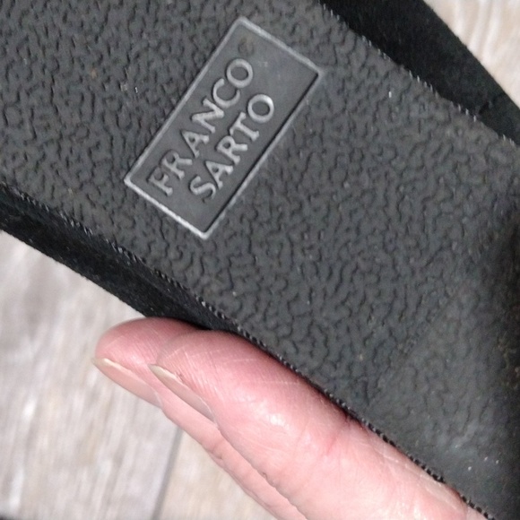 Franco Sarto black suede wedge booties. Size 8.5 - Picture 8 of 12